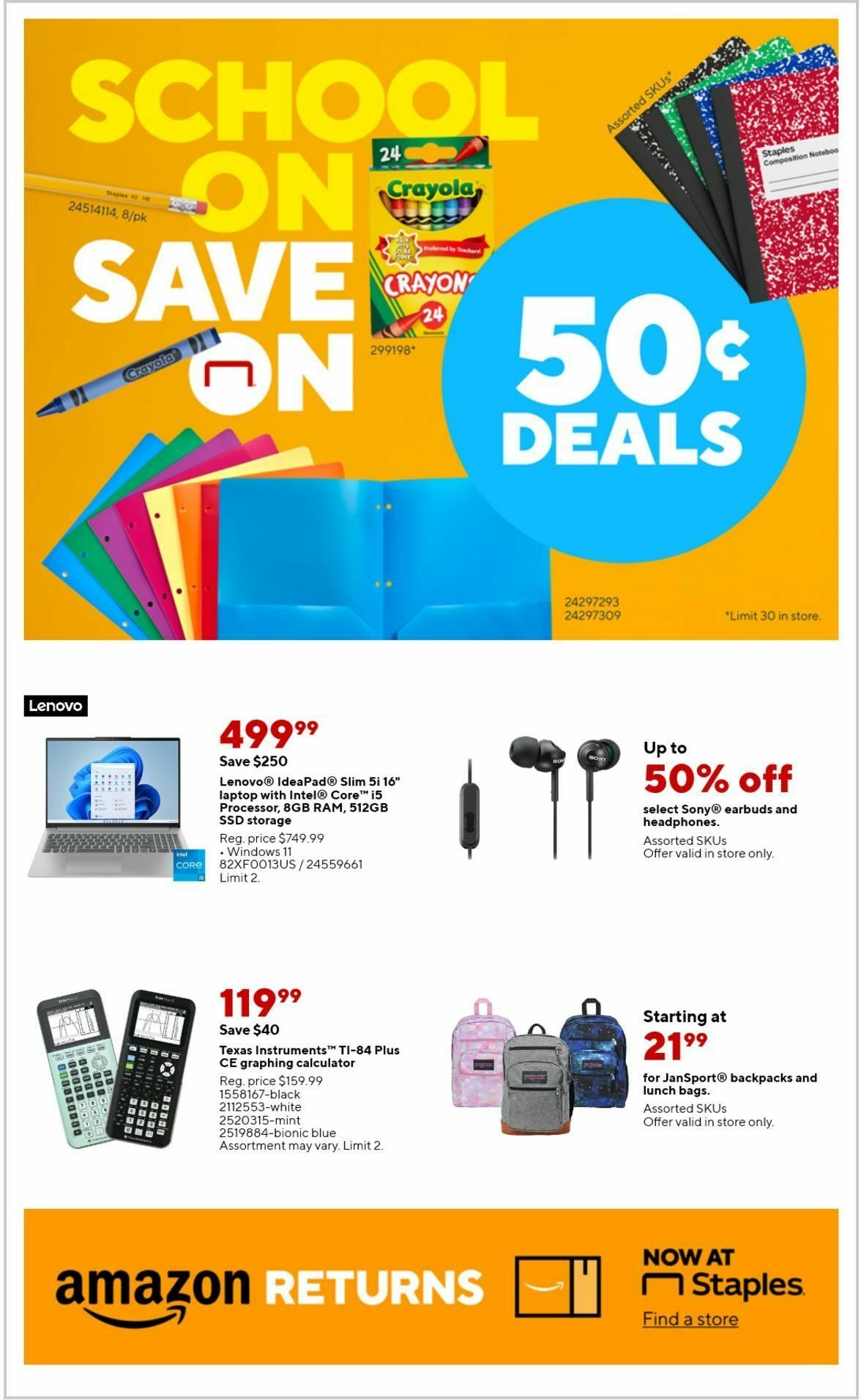 Staples Weekly Ad from August 6