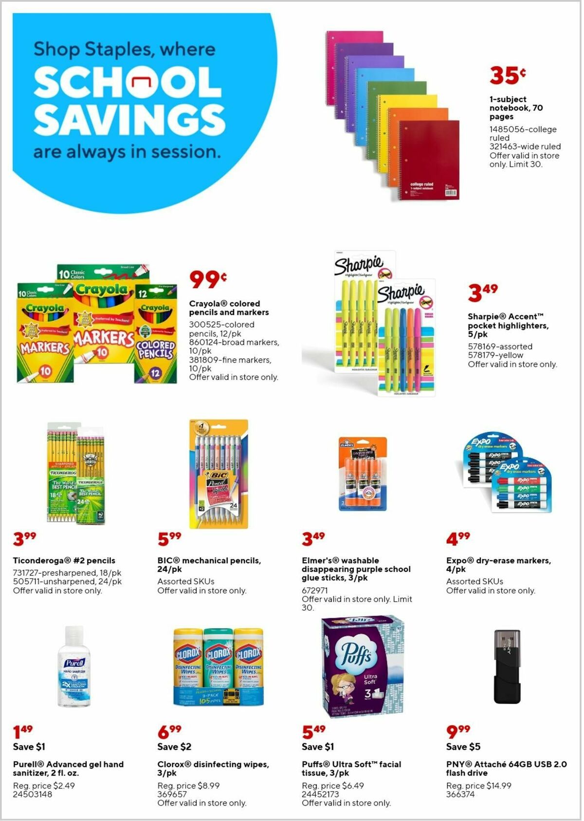 Staples Weekly Ad from August 6