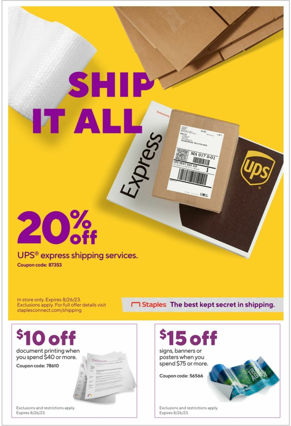 Staples Weekly Ad from August 6