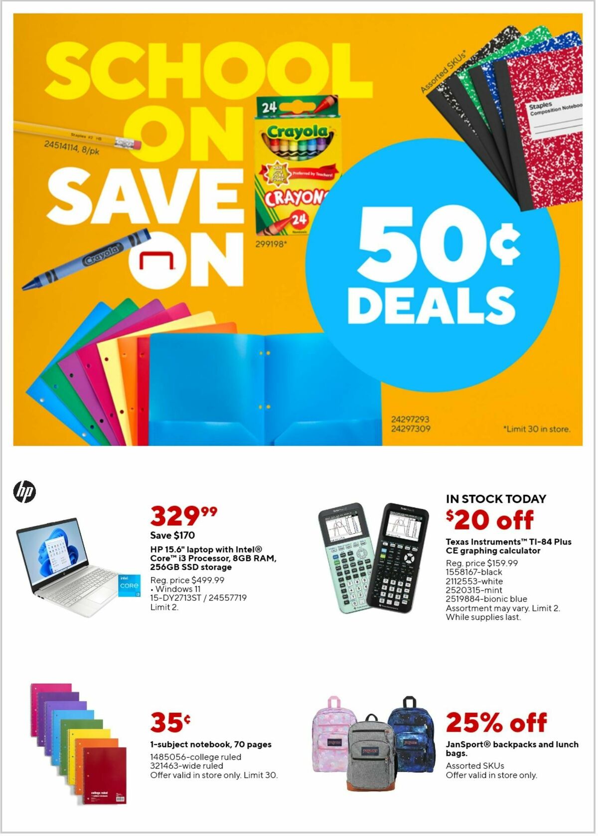 Staples Weekly Ad from September 10