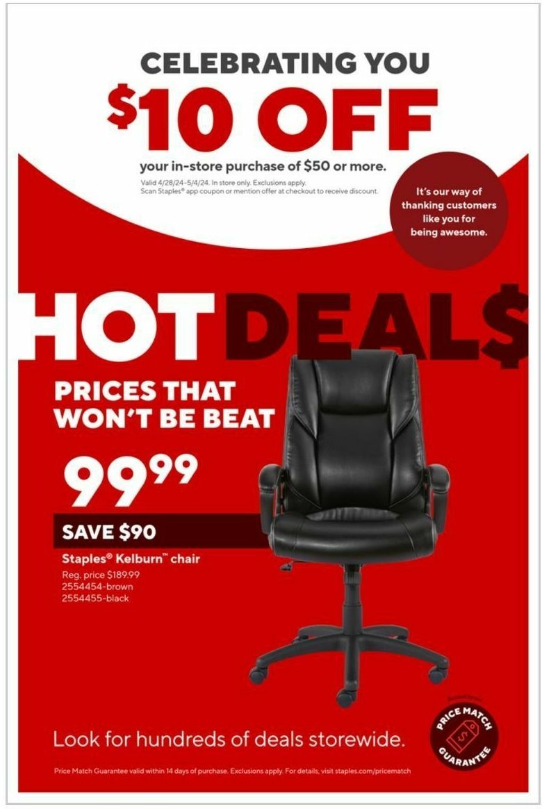 Staples Weekly Ad from April 28