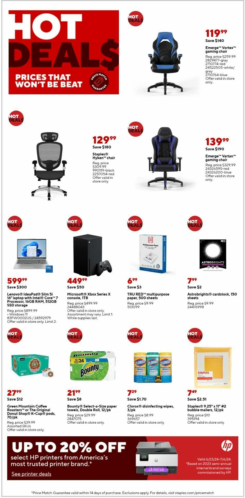 Staples Weekly Ad from June 23