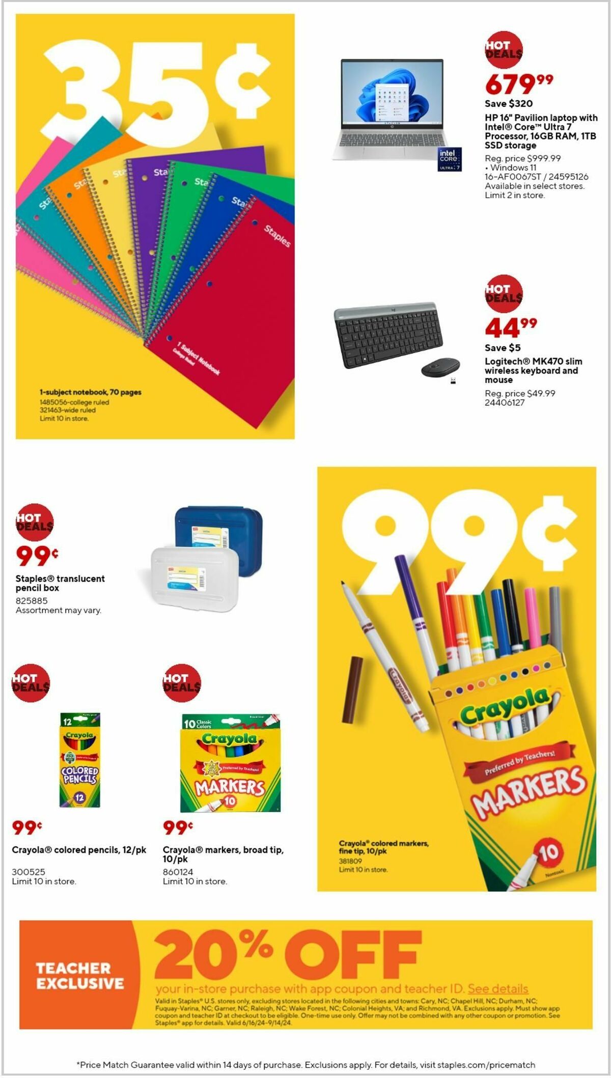 Staples Weekly Ad from August 4