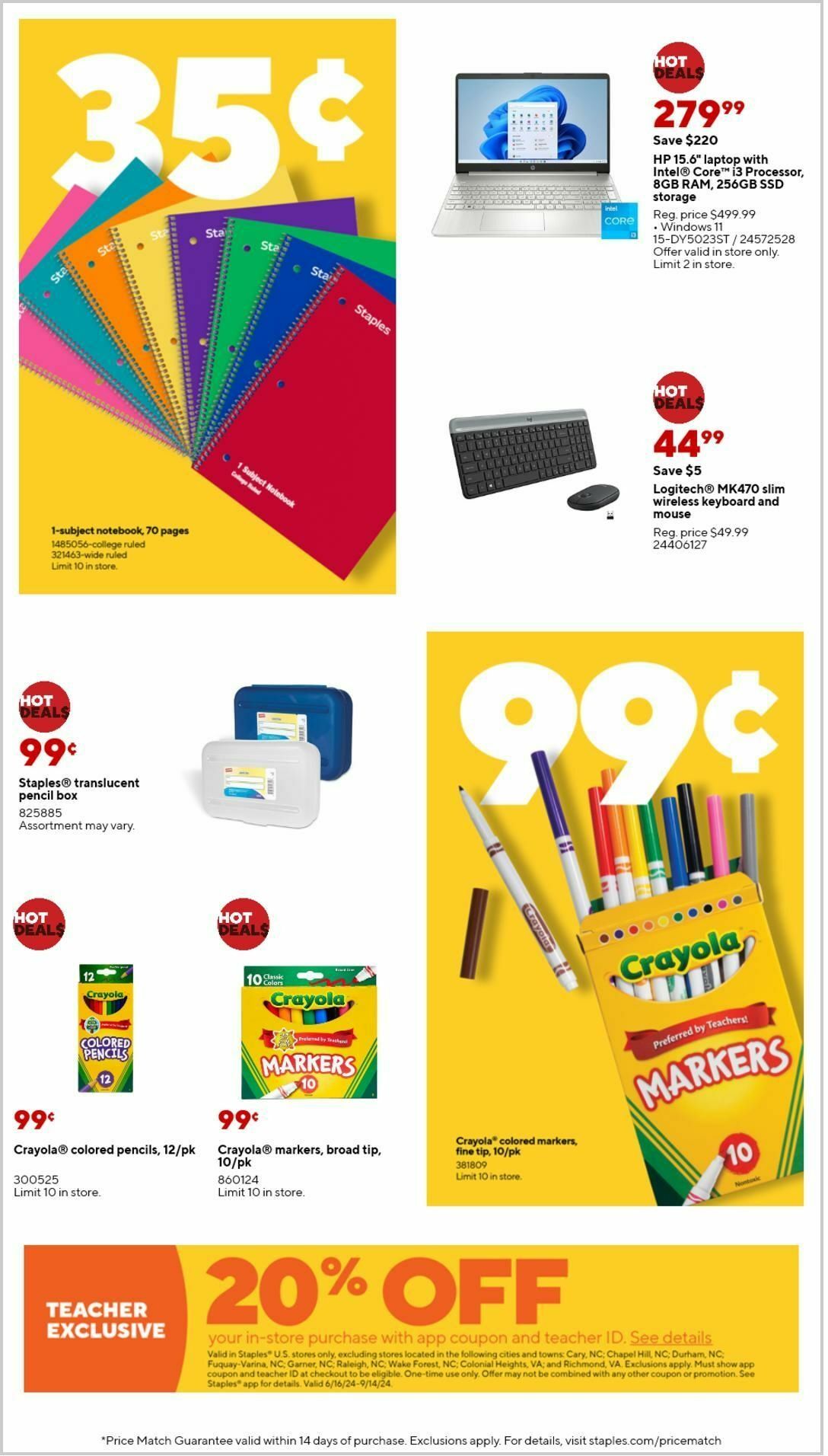 Staples Weekly Ad from August 11