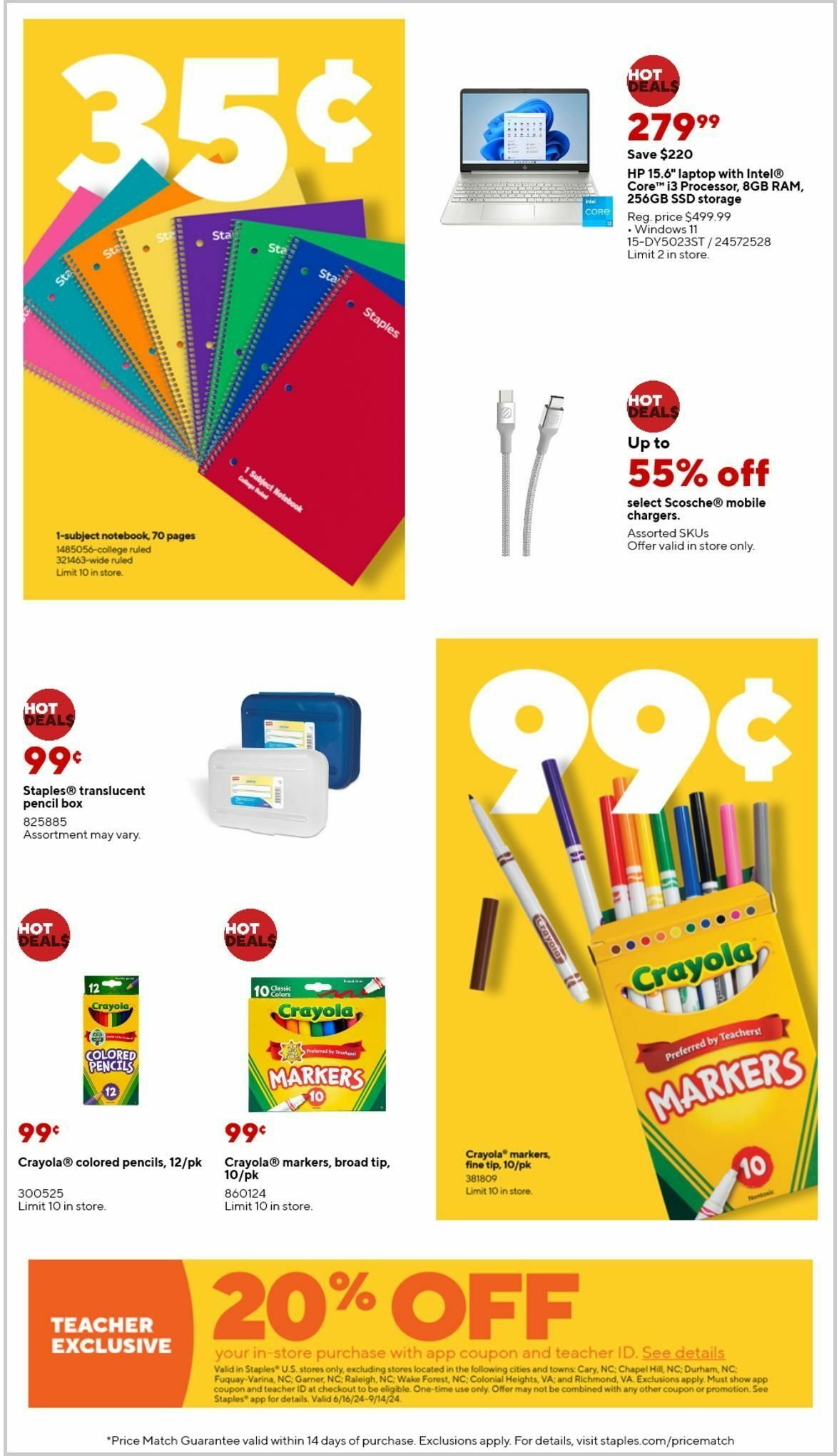 Staples Weekly Ad from August 25