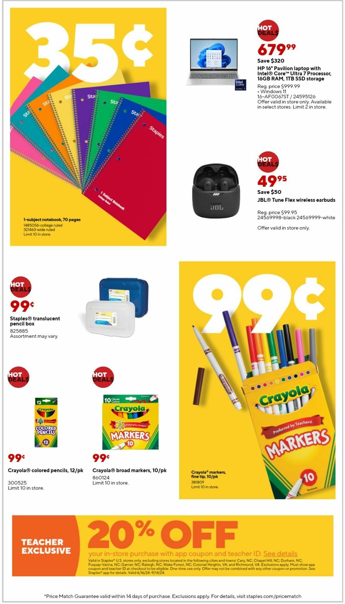 Staples Weekly Ad from September 1