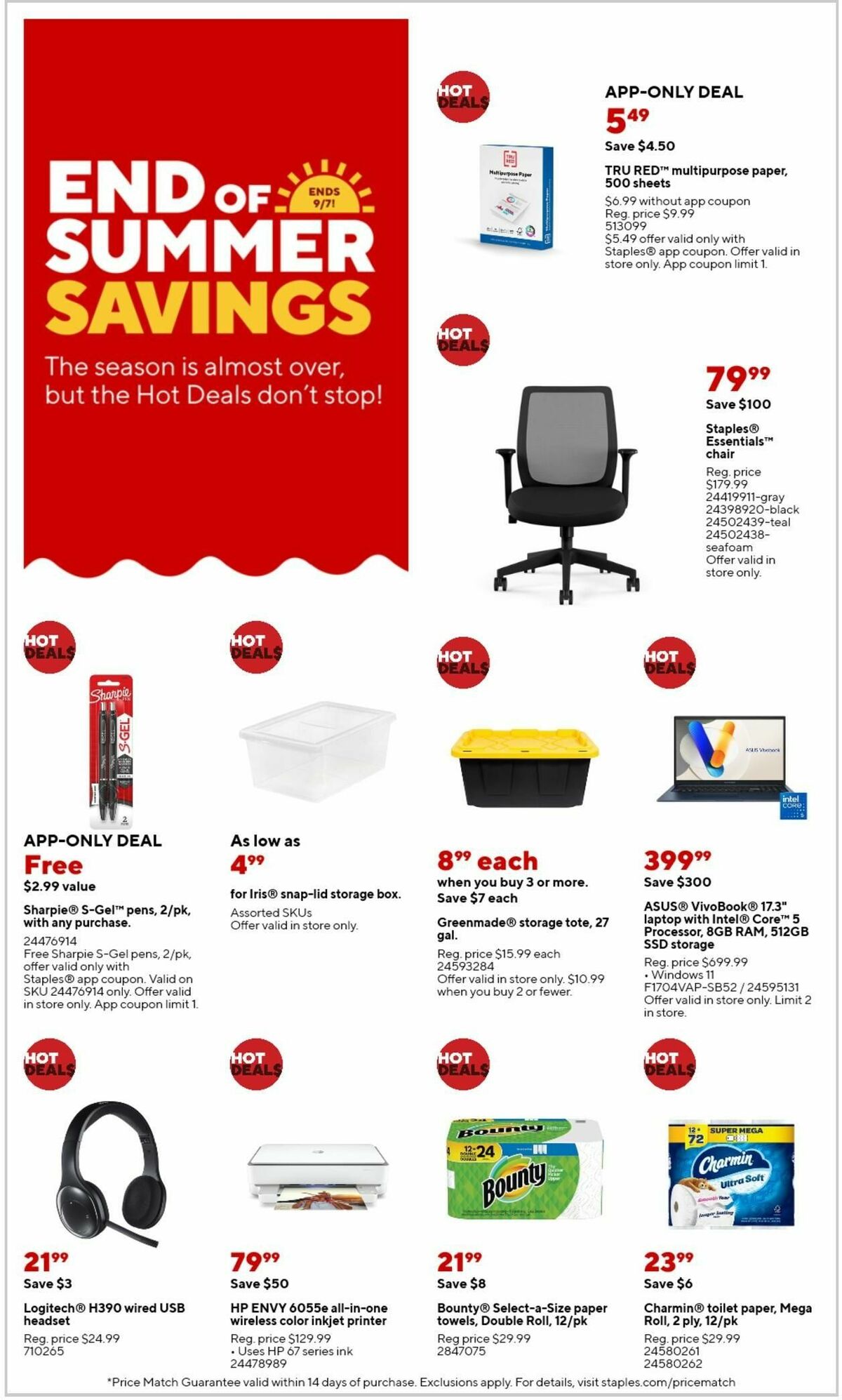 Staples Weekly Ad from September 1