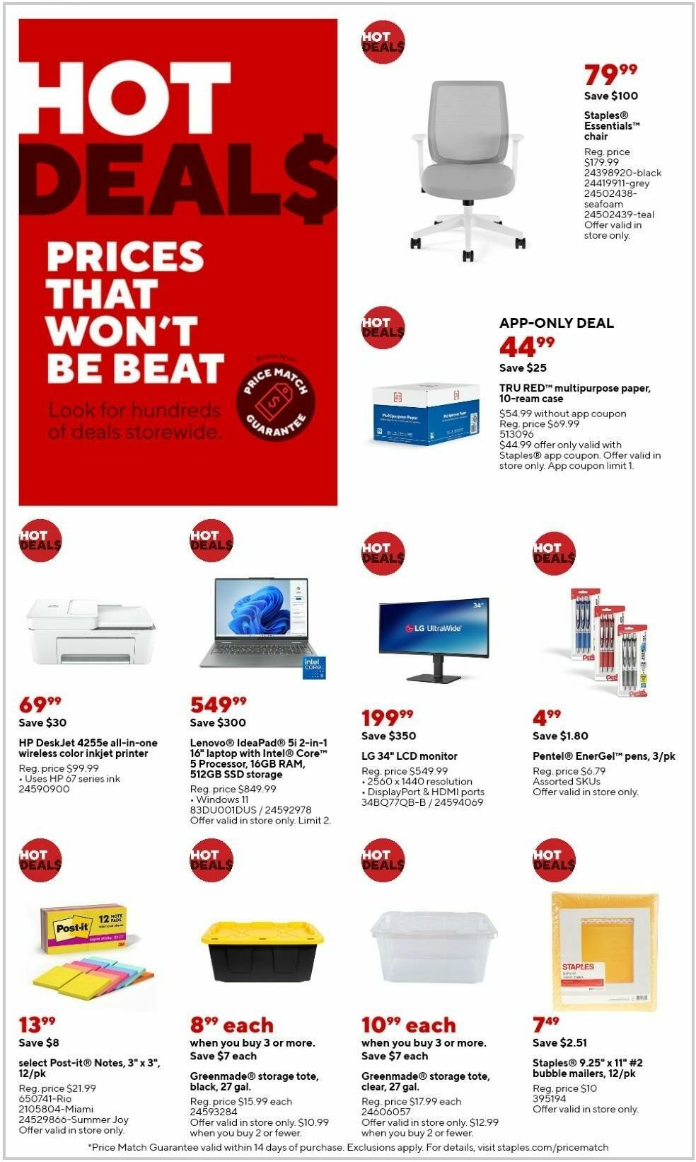 Staples Weekly Ad from September 15