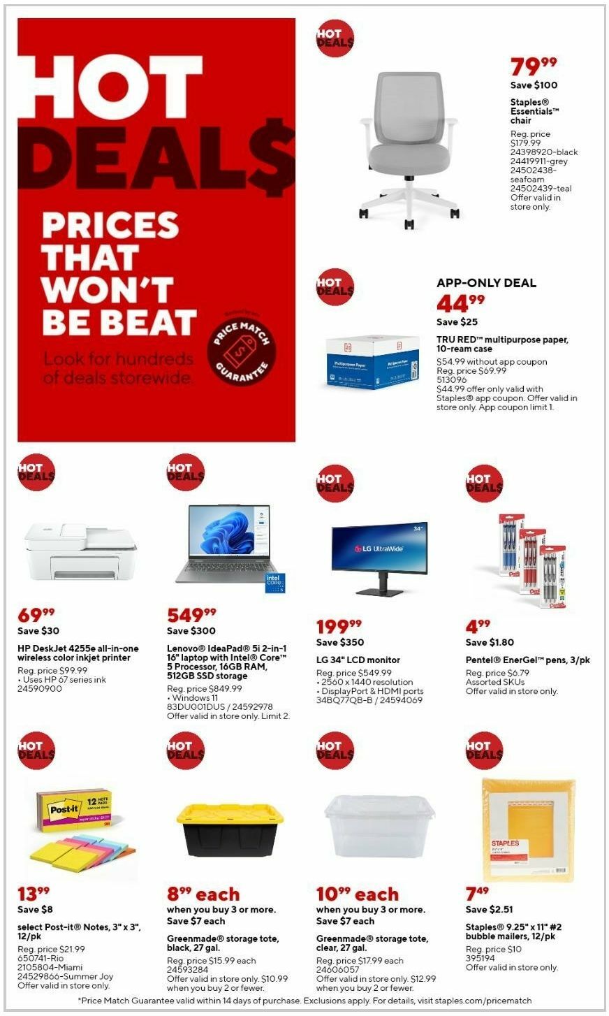 Staples Weekly Ad from September 22