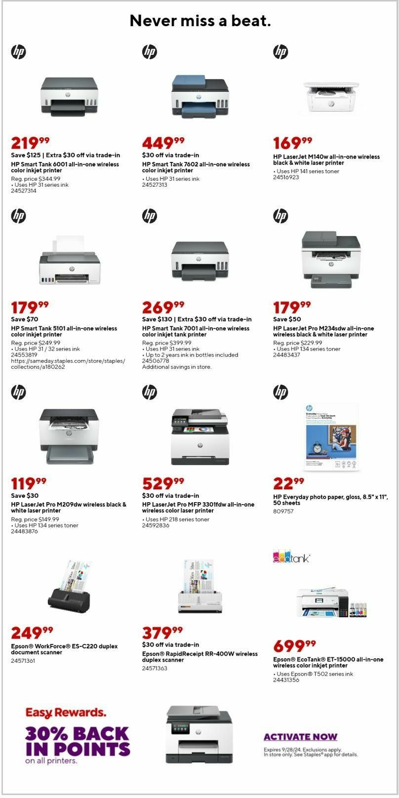 Staples Weekly Ad from September 22