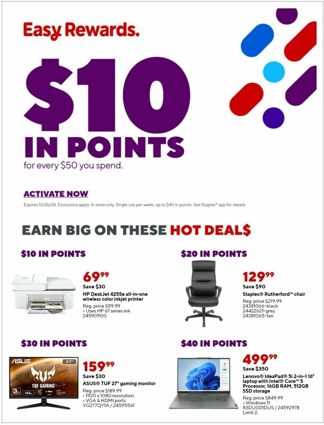 Staples Weekly Ad from October 13