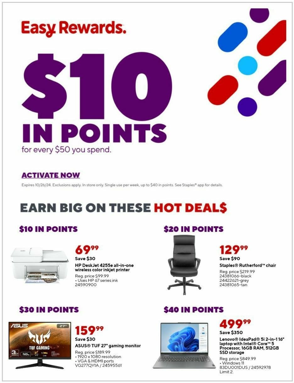 Staples Weekly Ad from October 20