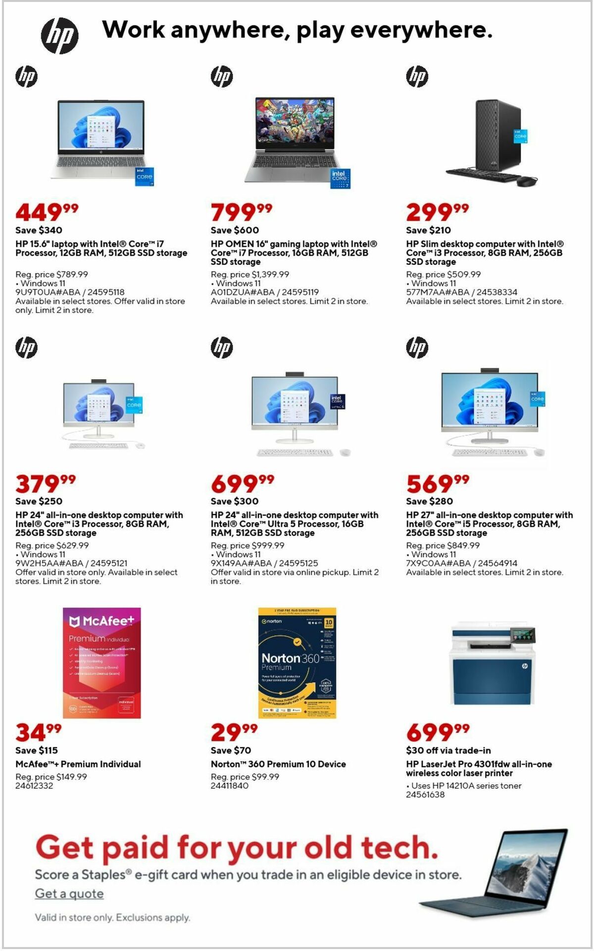 Staples Weekly Ad from December 22