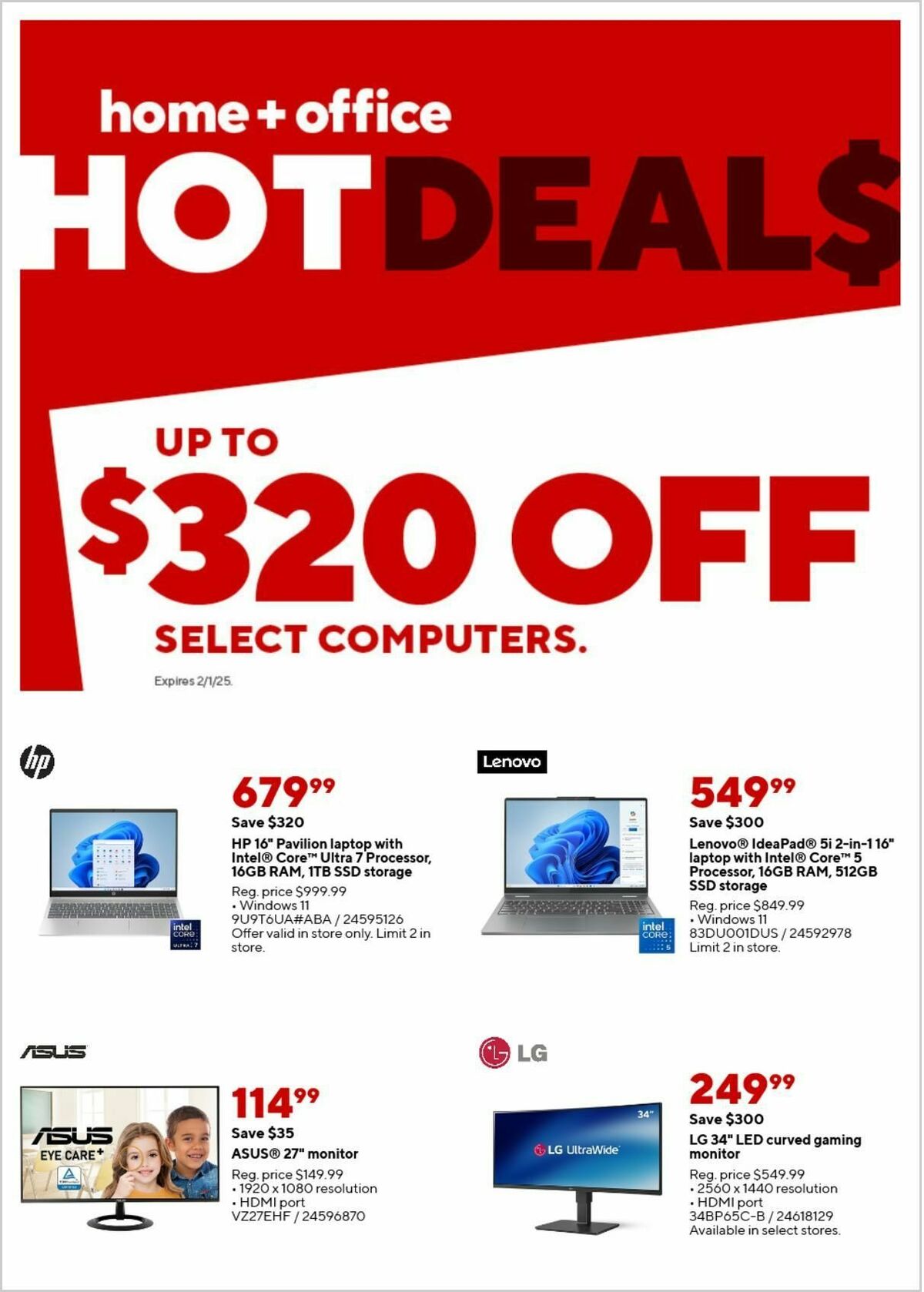 Staples Weekly Ad from January 12