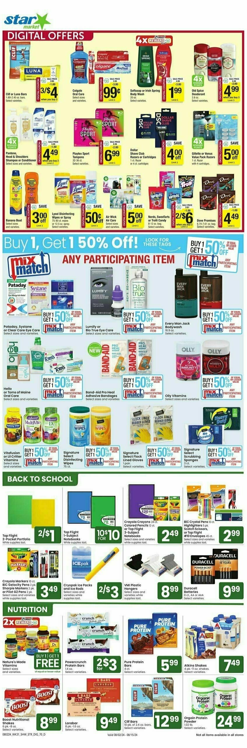 Star Market Weekly Ad from August 2