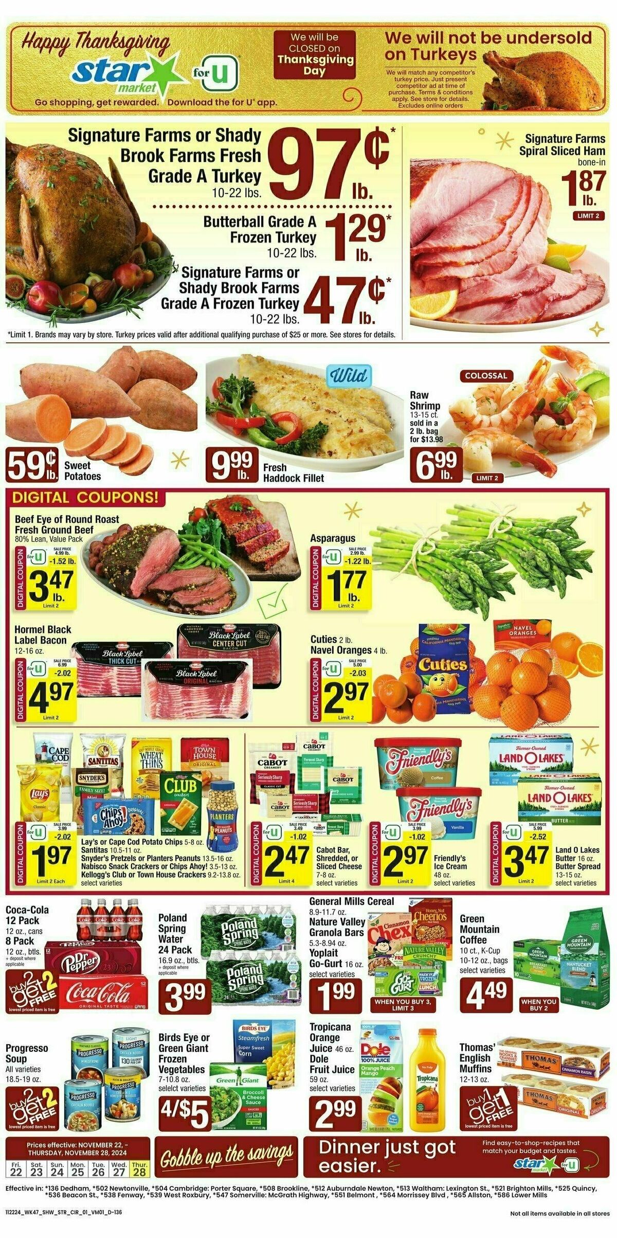 Star Market Weekly Ad from November 22