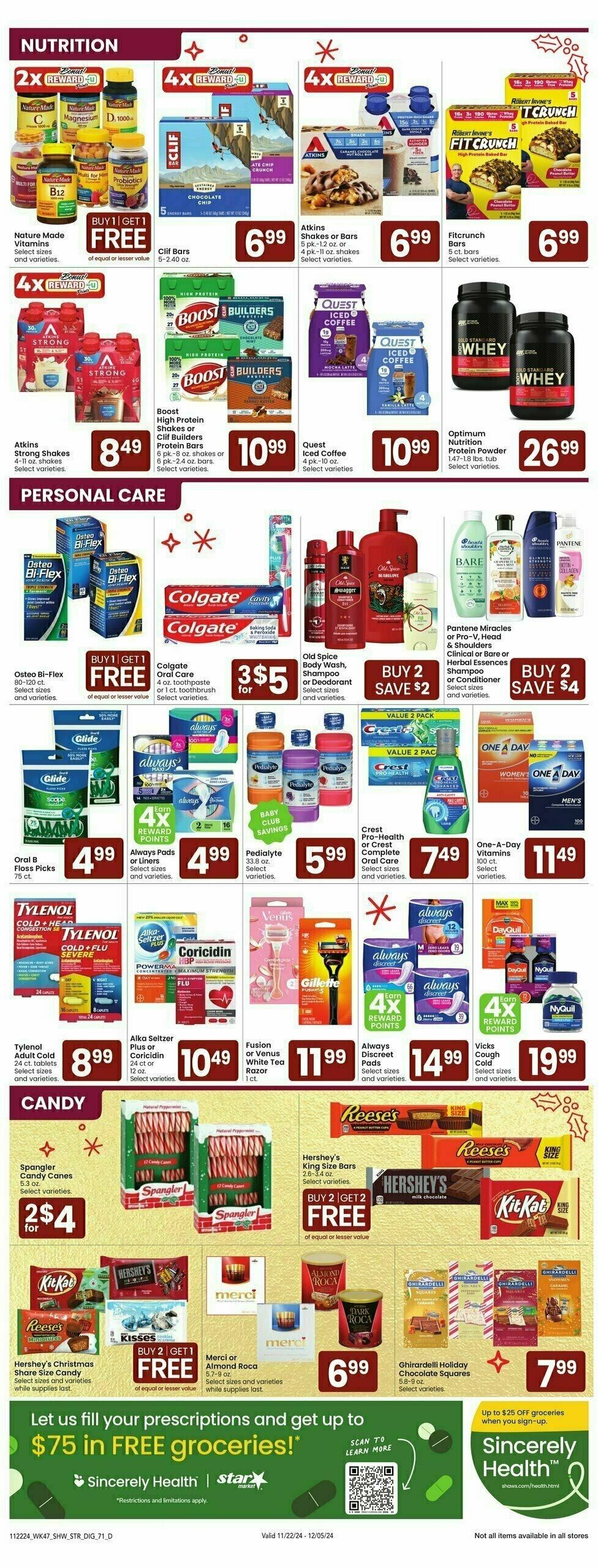 Star Market Weekly Ad from November 22