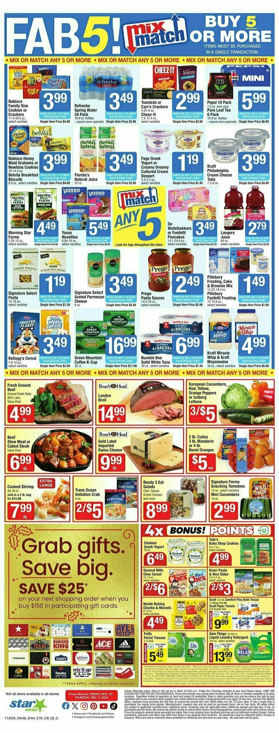 Star Market Weekly Ad from November 29