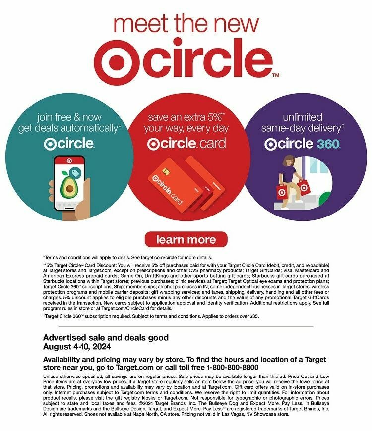 Target Weekly Ad from August 4