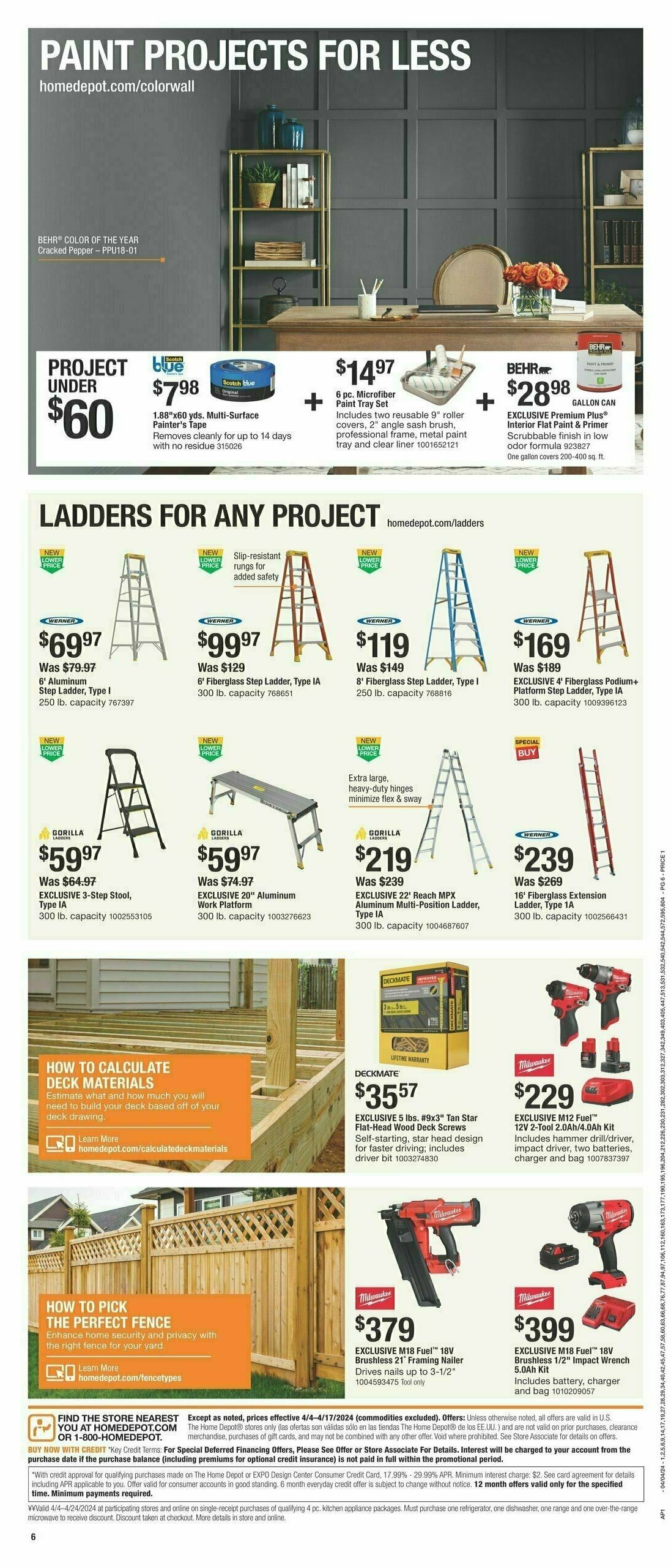 The Home Depot Early Spring Black Friday Weekly Ad from April 4