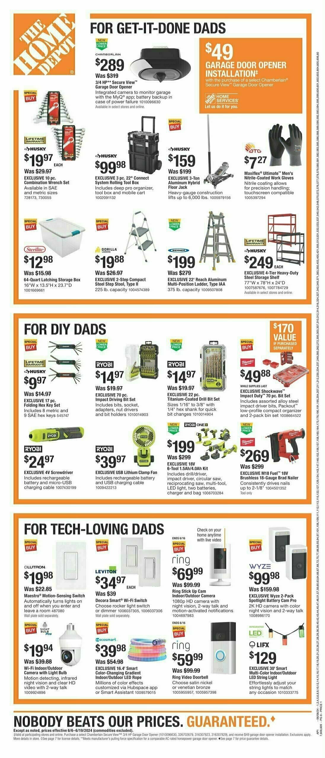 The Home Depot Father’s Day Weekly Ad from June 6