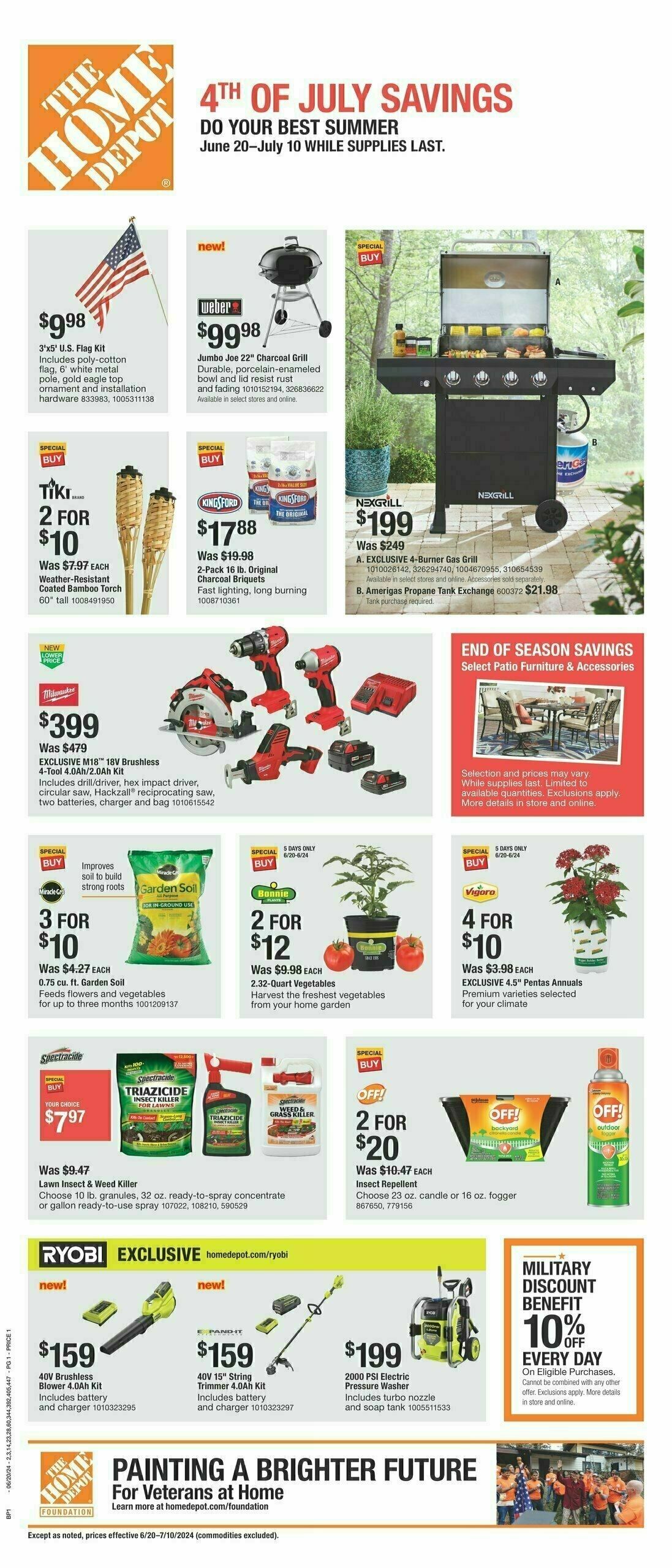 The Home Depot Red, White & Blue Weekly Ad from June 20
