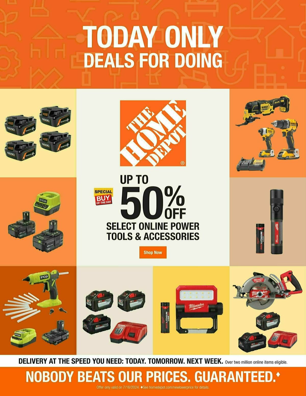 The Home Depot One Day Only Deals Weekly Ad from July 16