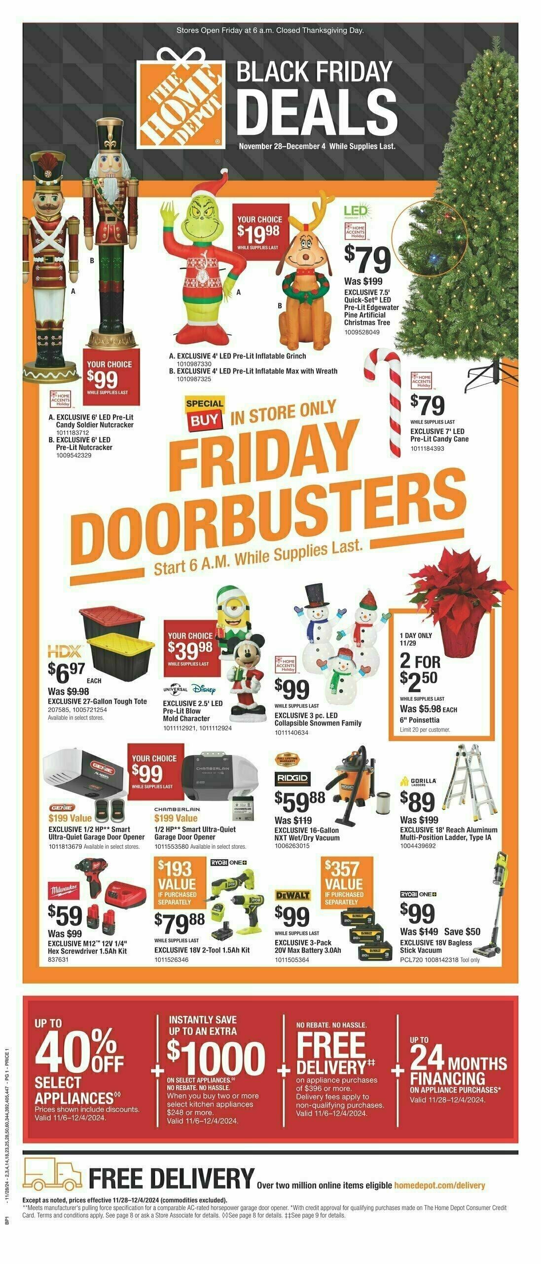 The Home Depot Black Friday Deals Weekly Ad from November 28