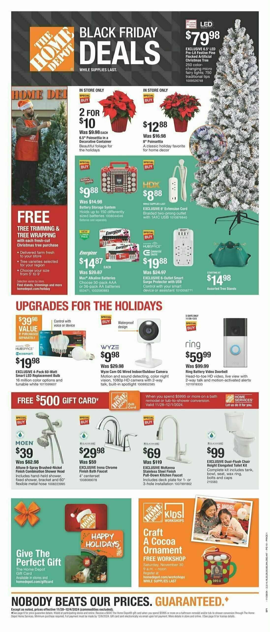 The Home Depot Black Friday Deals Weekly Ad from November 28