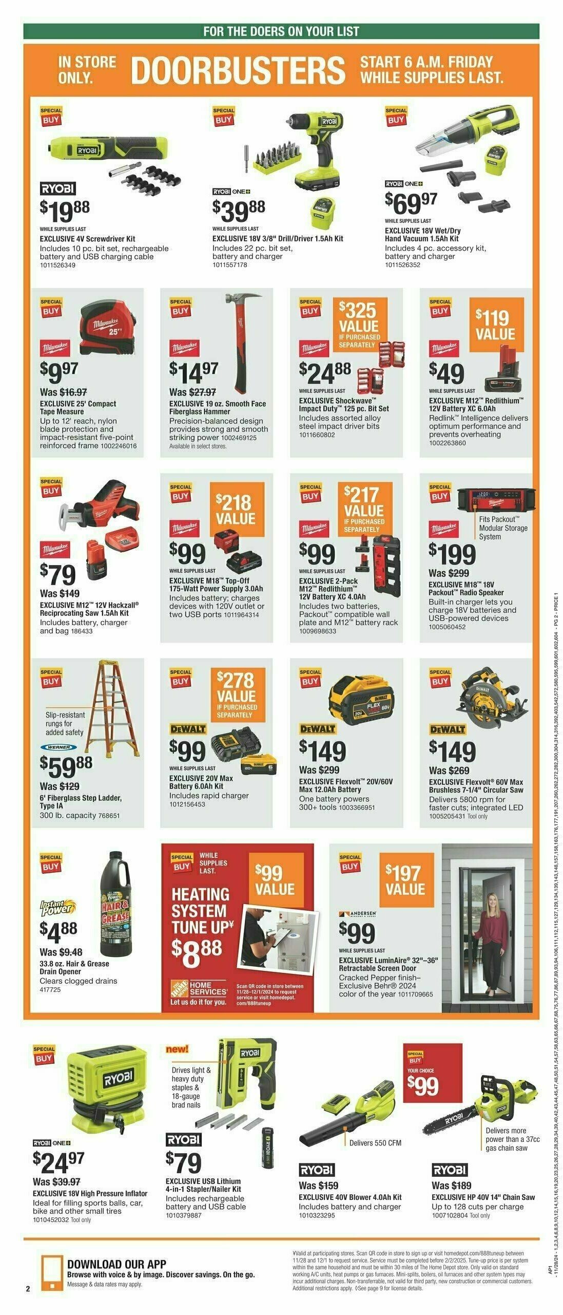 The Home Depot Black Friday Deals Weekly Ad from November 28