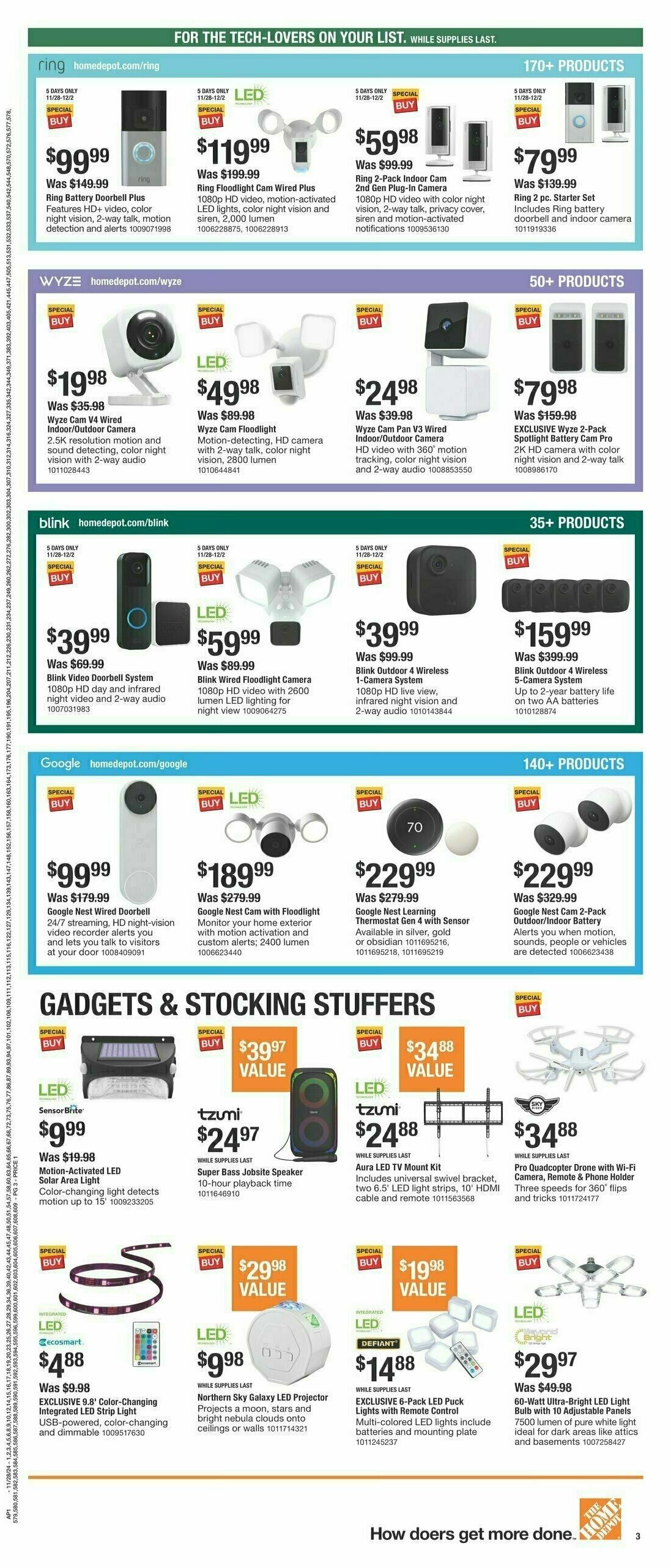 The Home Depot Black Friday Deals Weekly Ad from November 28