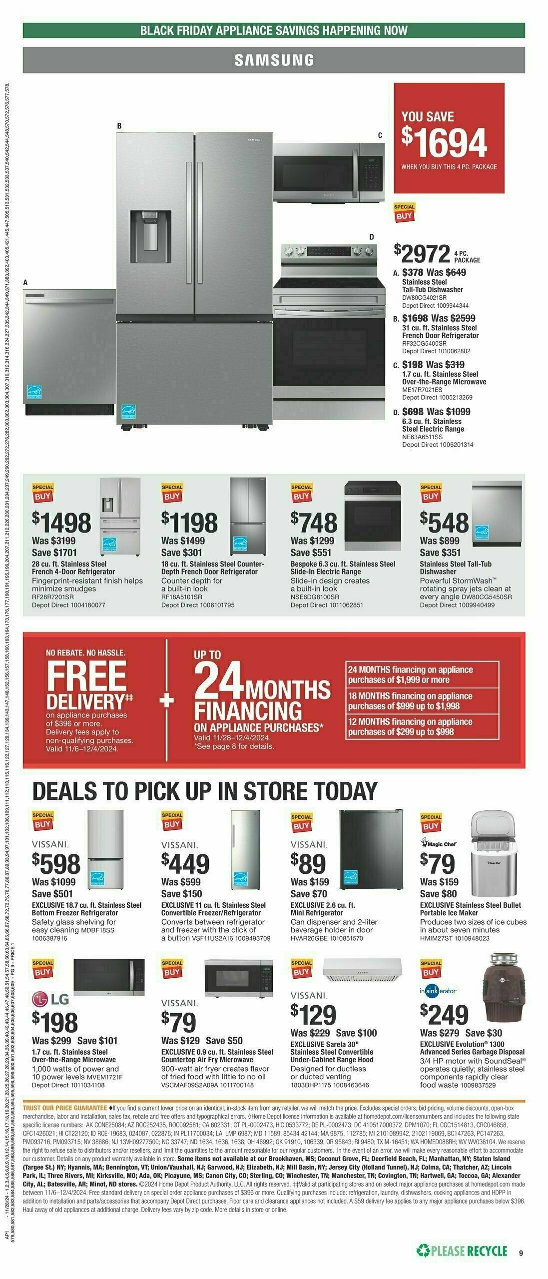 The Home Depot Black Friday Deals Weekly Ad from November 28