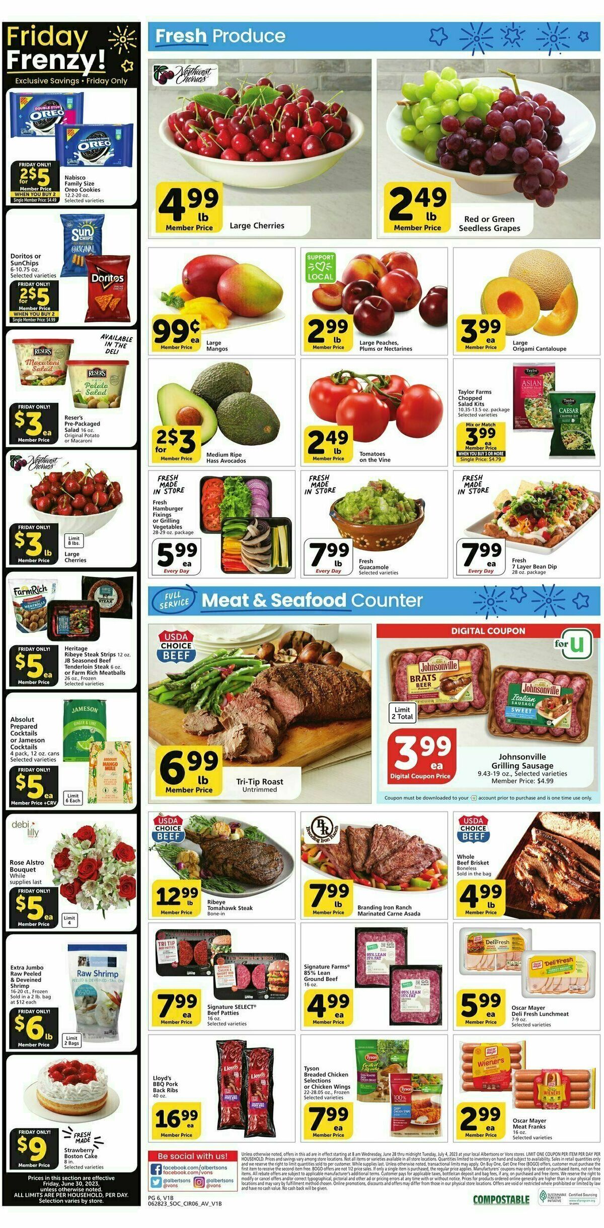 Vons Weekly Ad from June 28