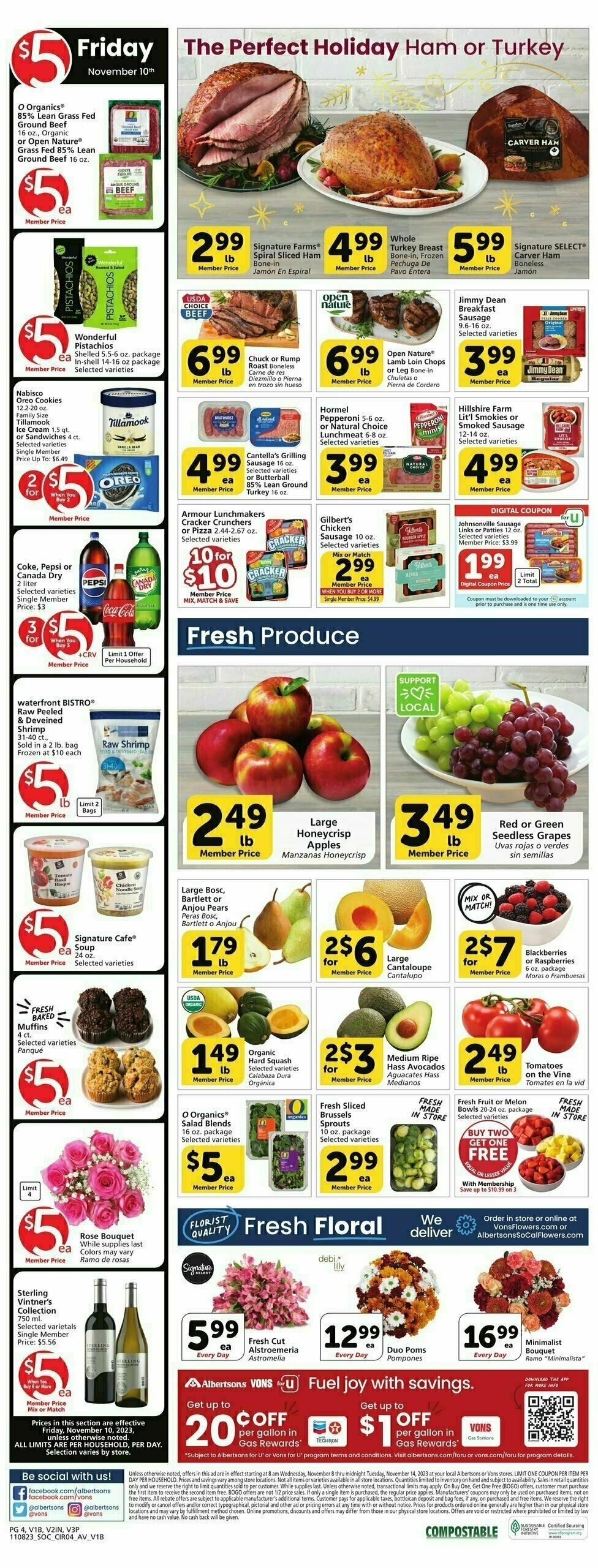 Vons Weekly Ad from November 8