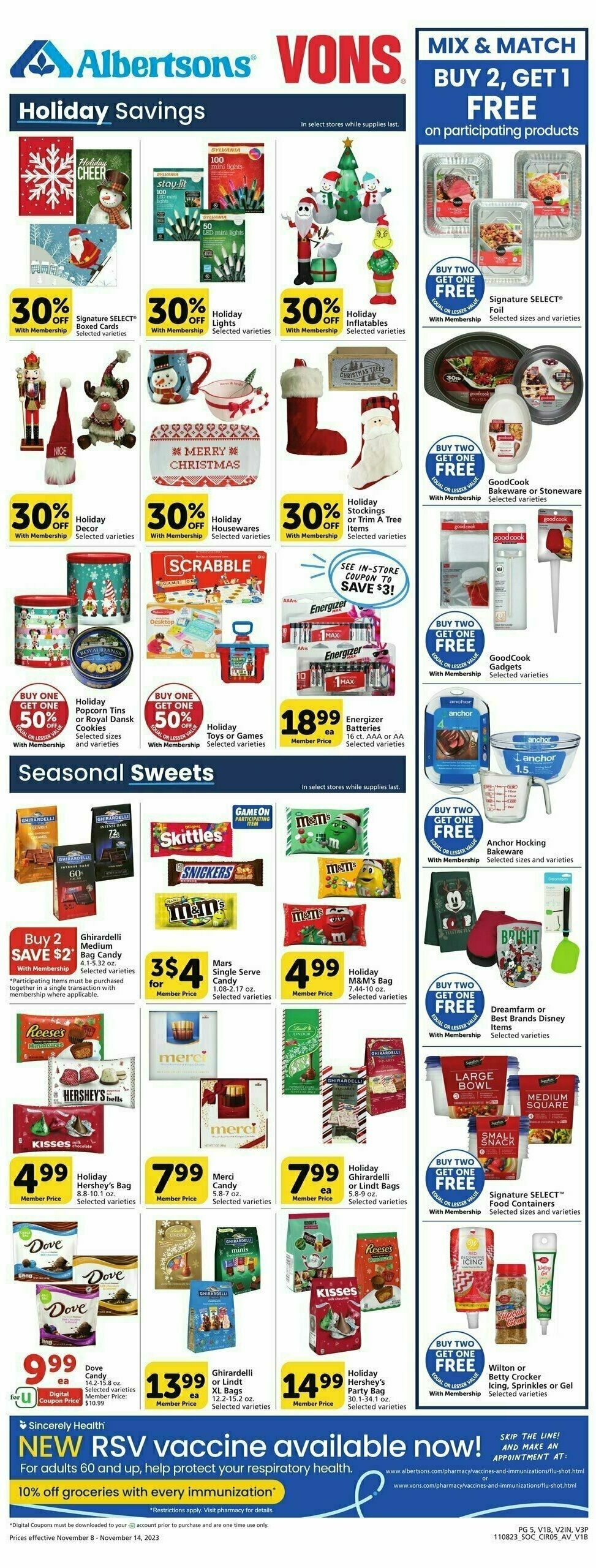 Vons Weekly Ad from November 8