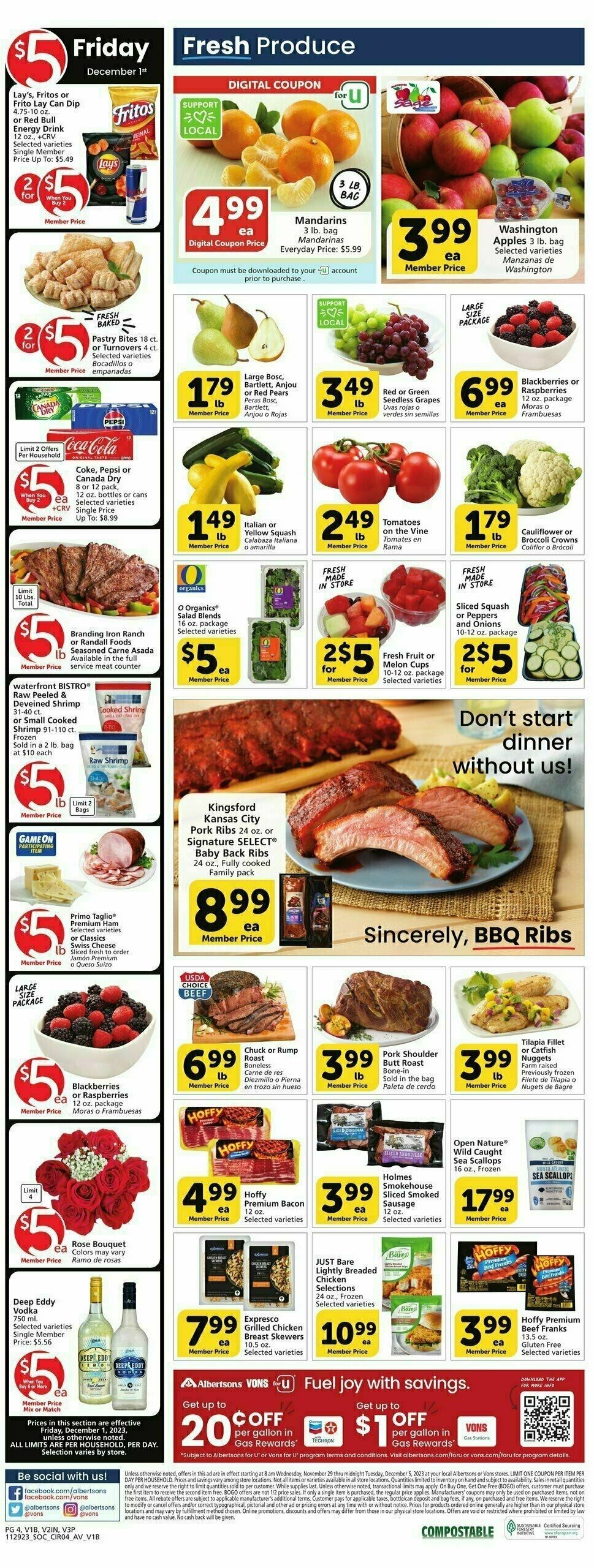 Vons Weekly Ad from November 29