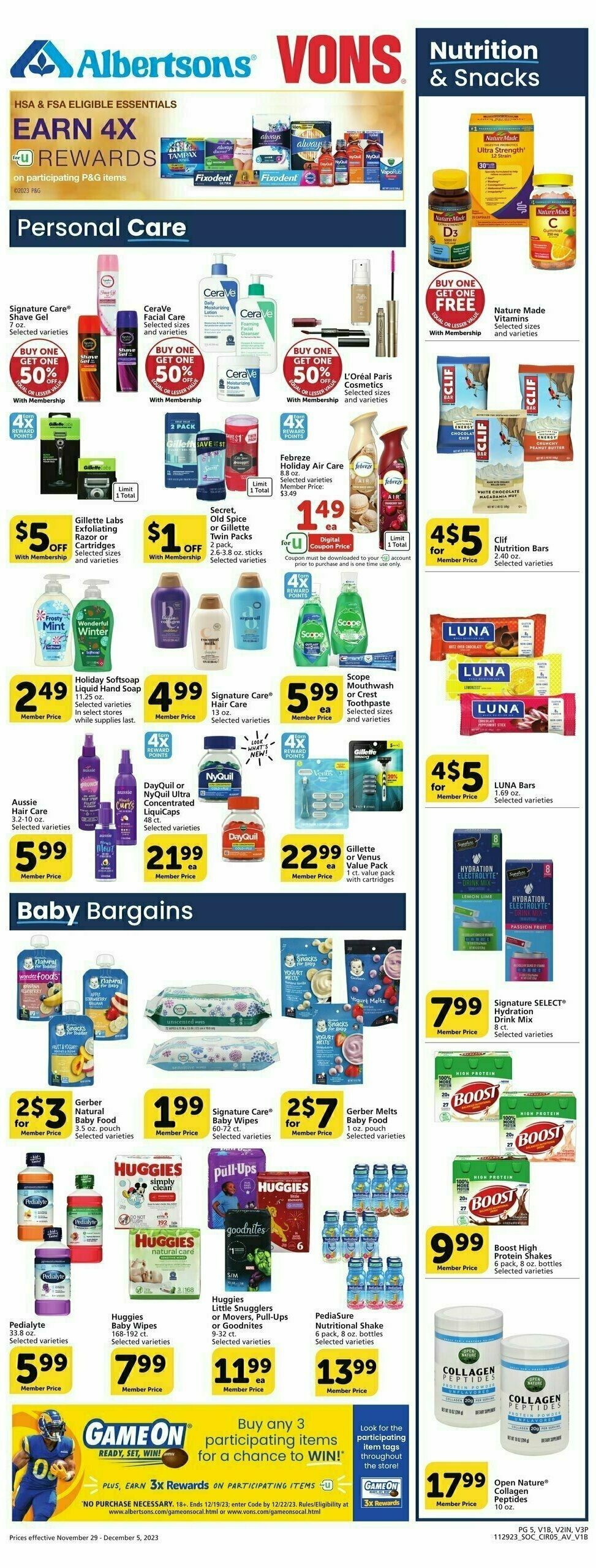 Vons Weekly Ad from November 29