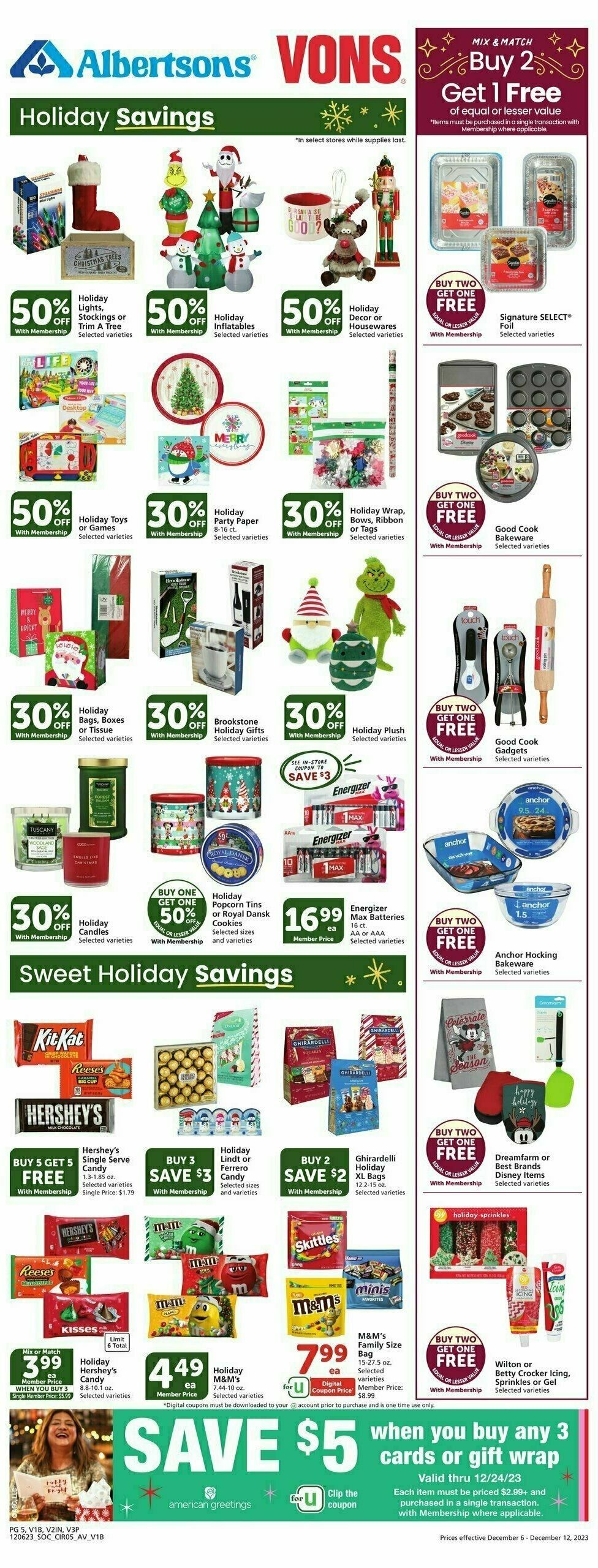 Vons Weekly Ad from December 6