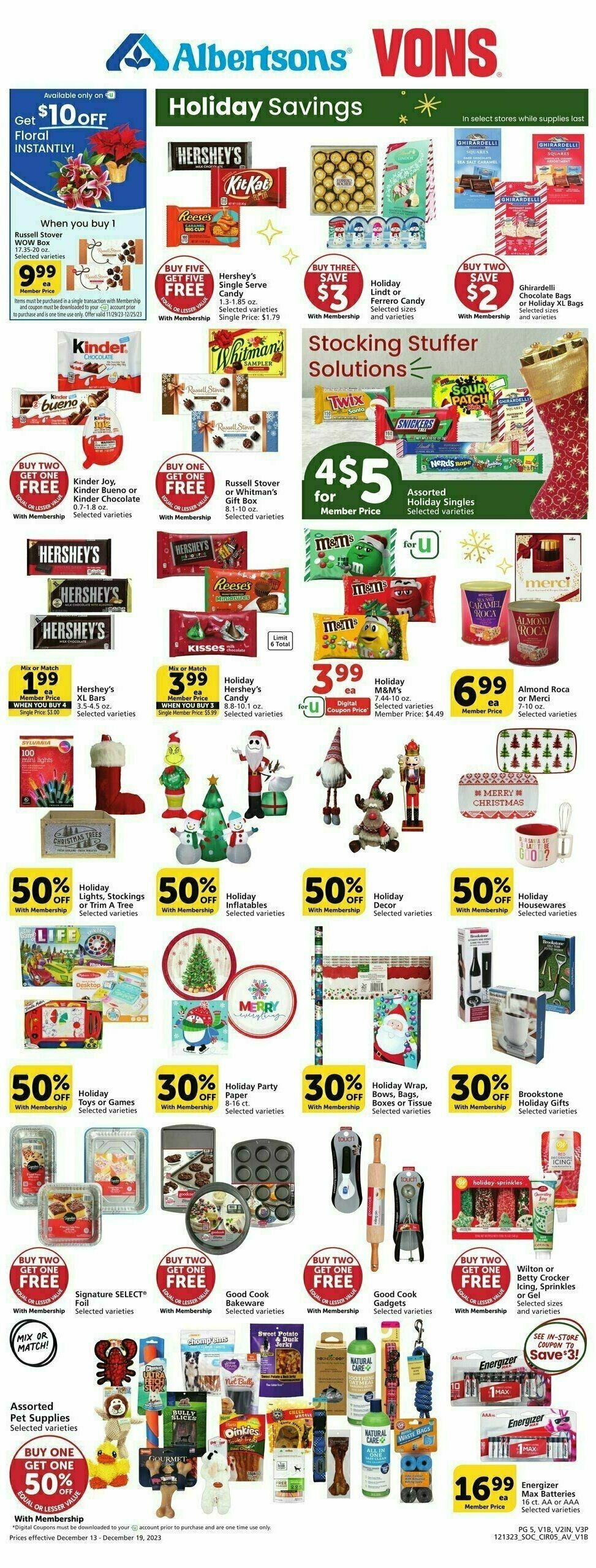 Vons Weekly Ad from December 13