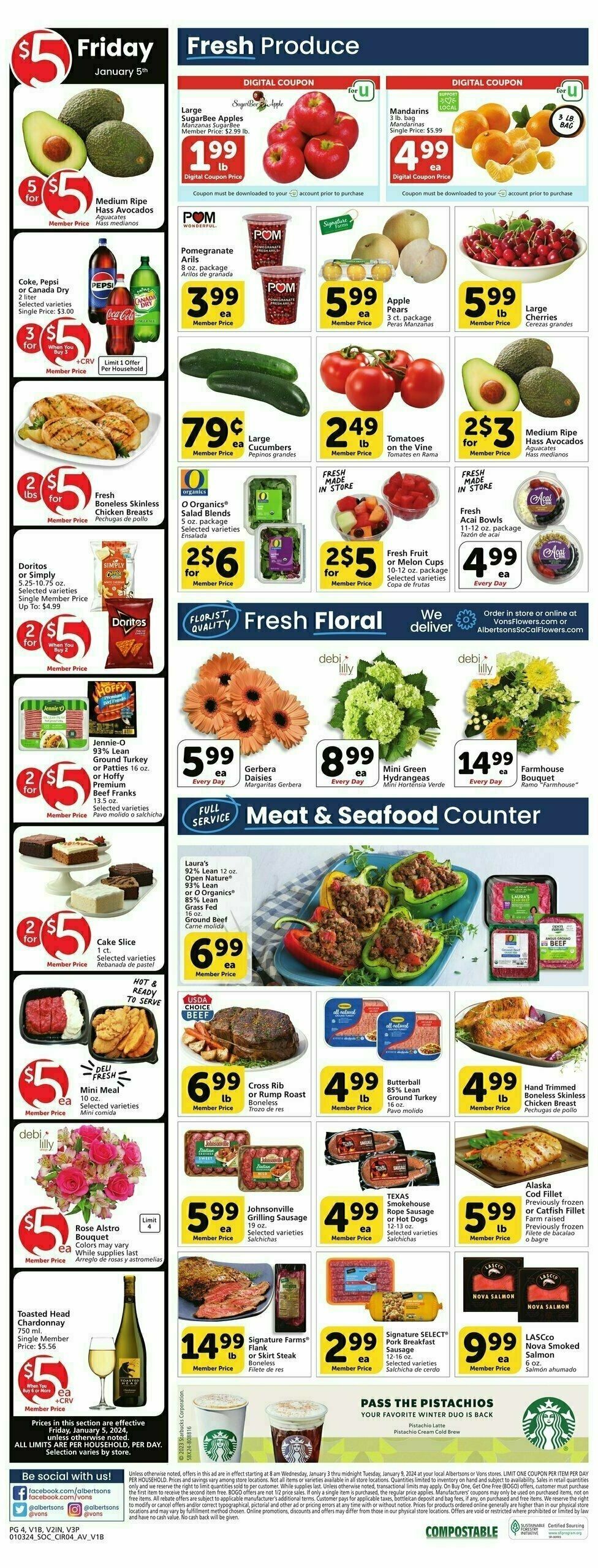 Vons Weekly Ad from January 3