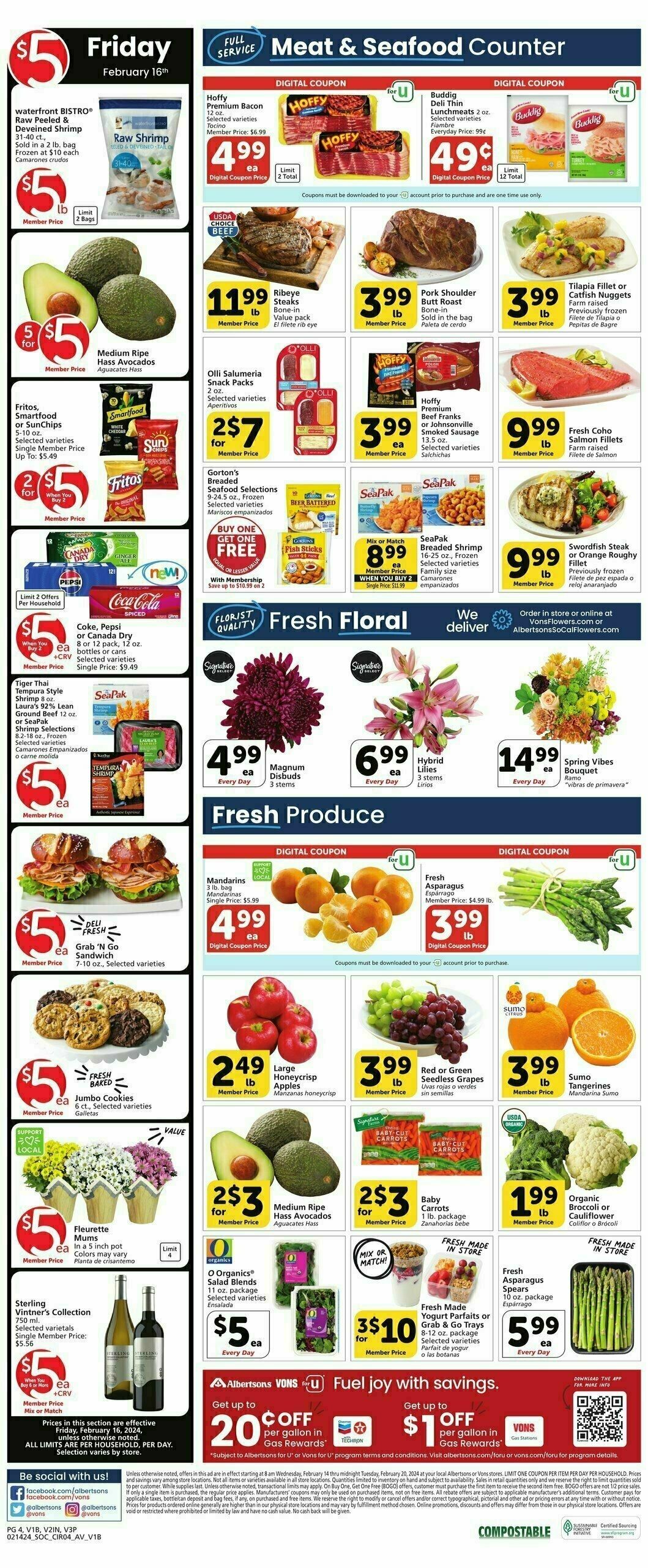 Vons Weekly Ad from February 14