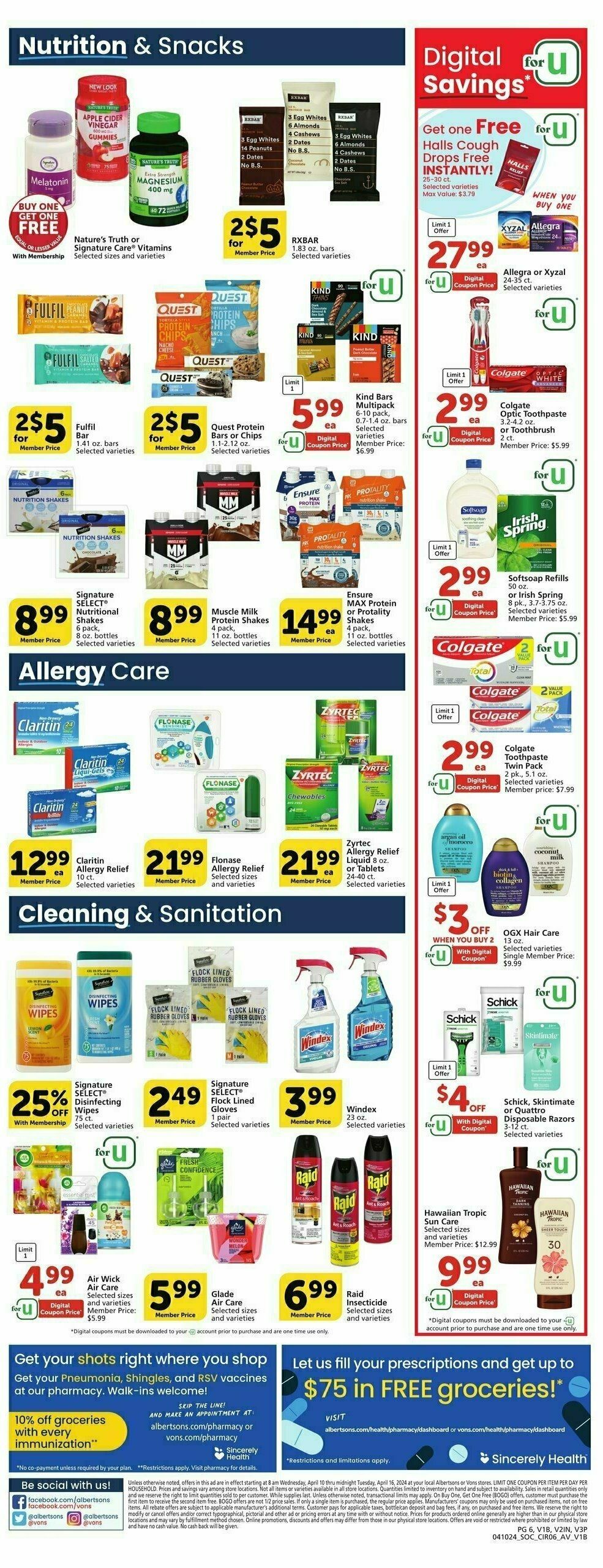 Vons Weekly Ad from April 10