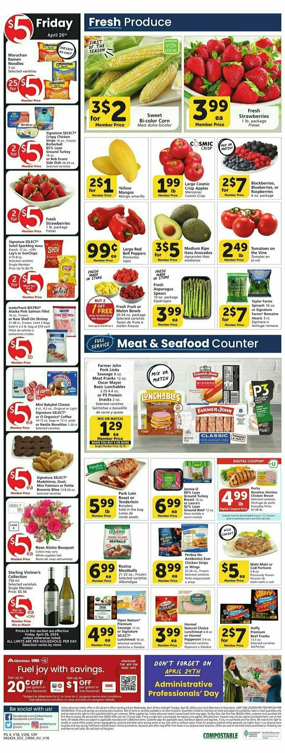 Vons Weekly Ad from April 24