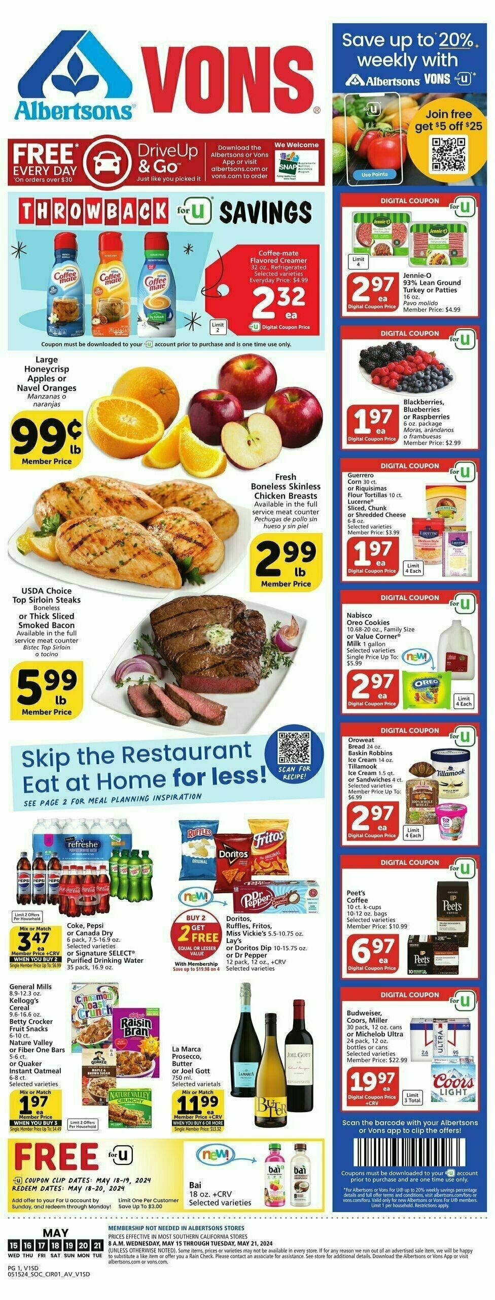 Vons Weekly Ad from May 15