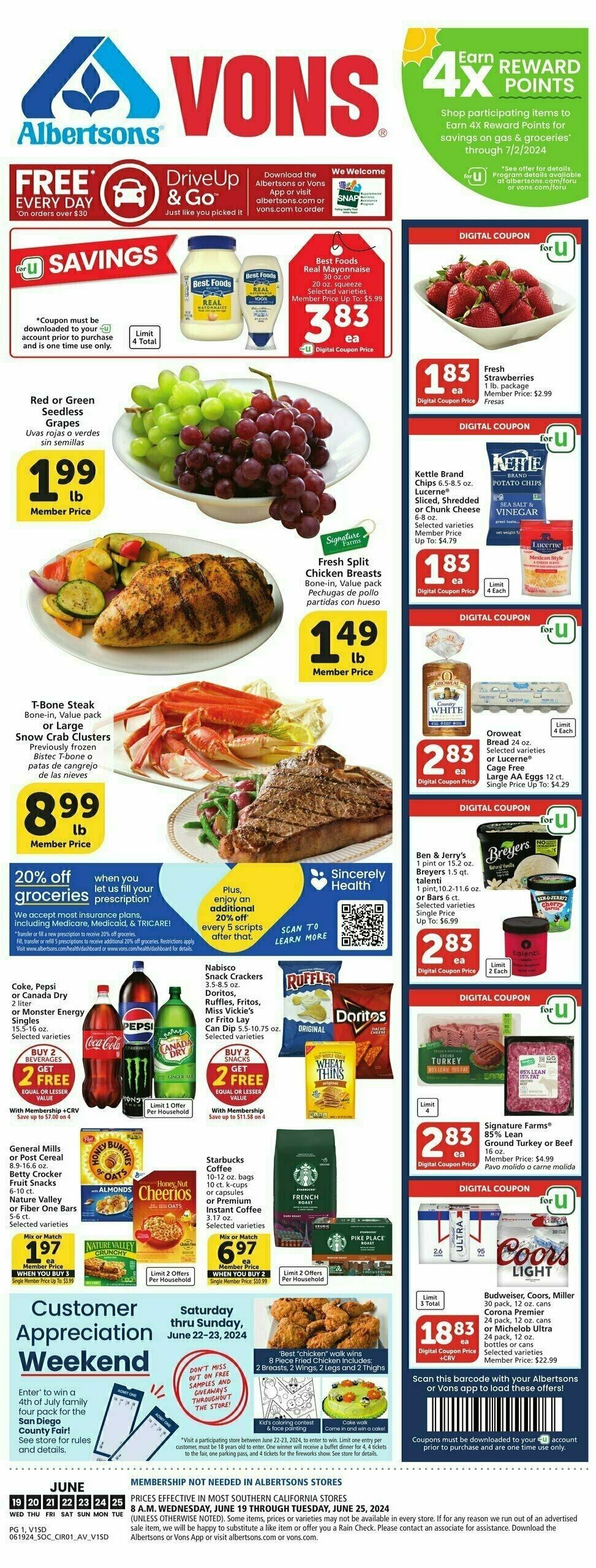 Vons Weekly Ad from June 19