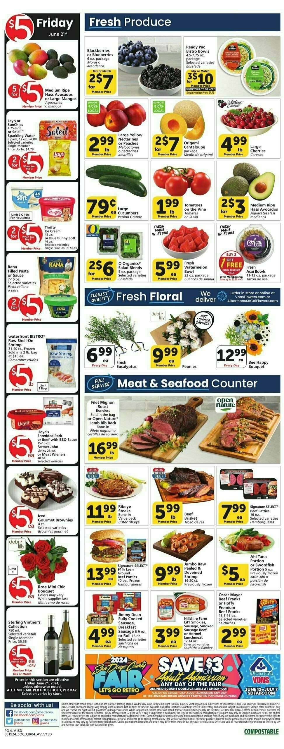 Vons Weekly Ad from June 19