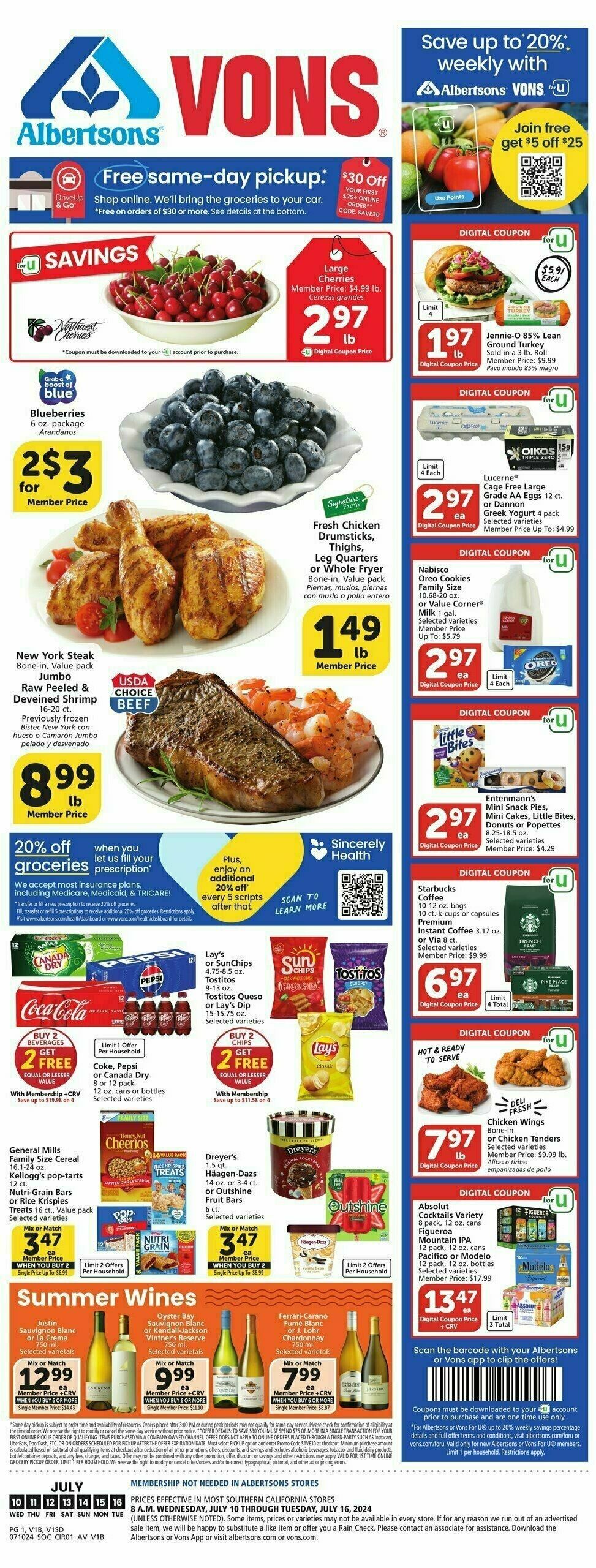 Vons Weekly Ad from July 10