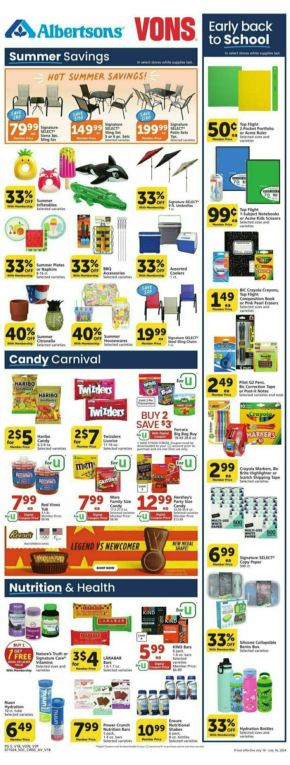 Vons Weekly Ad from July 10