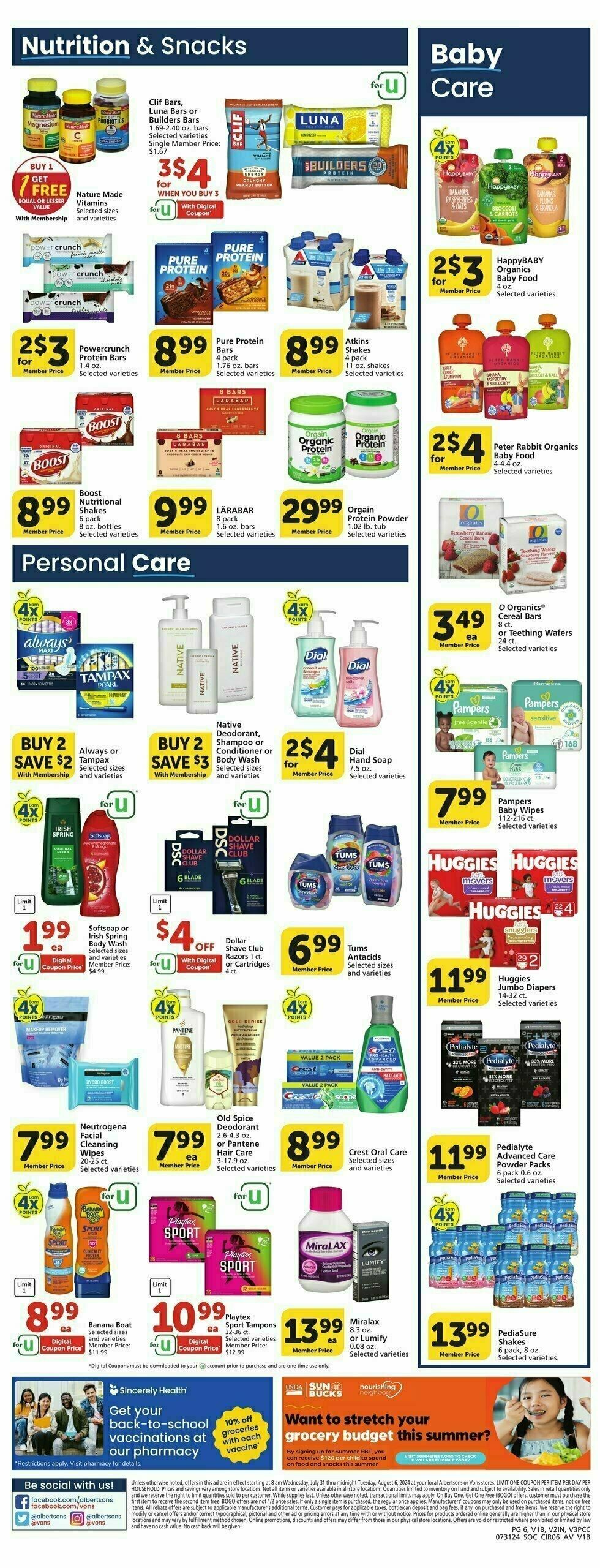 Vons Weekly Ad from July 31