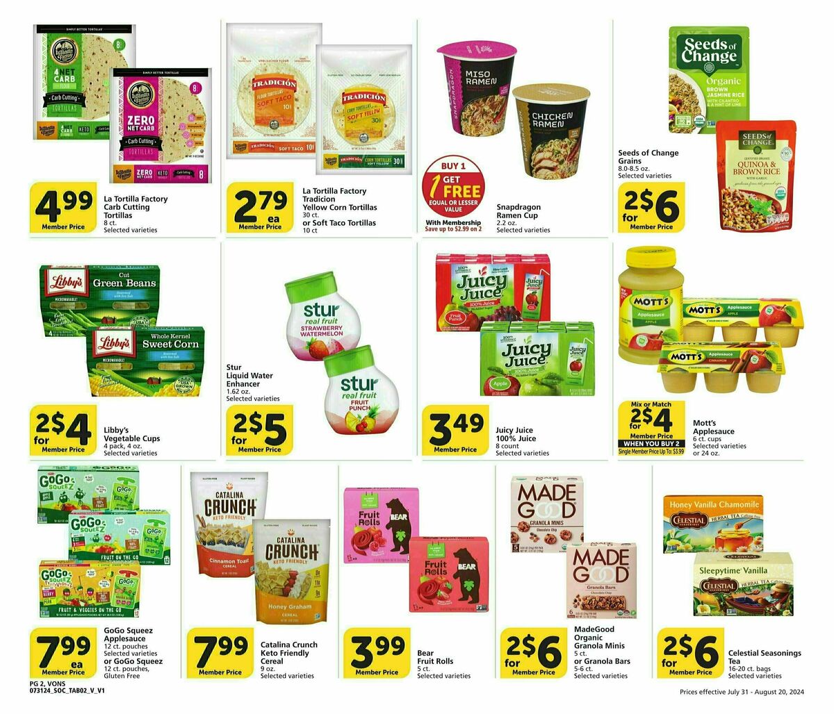 Vons Big Book of Savings Weekly Ad from July 31